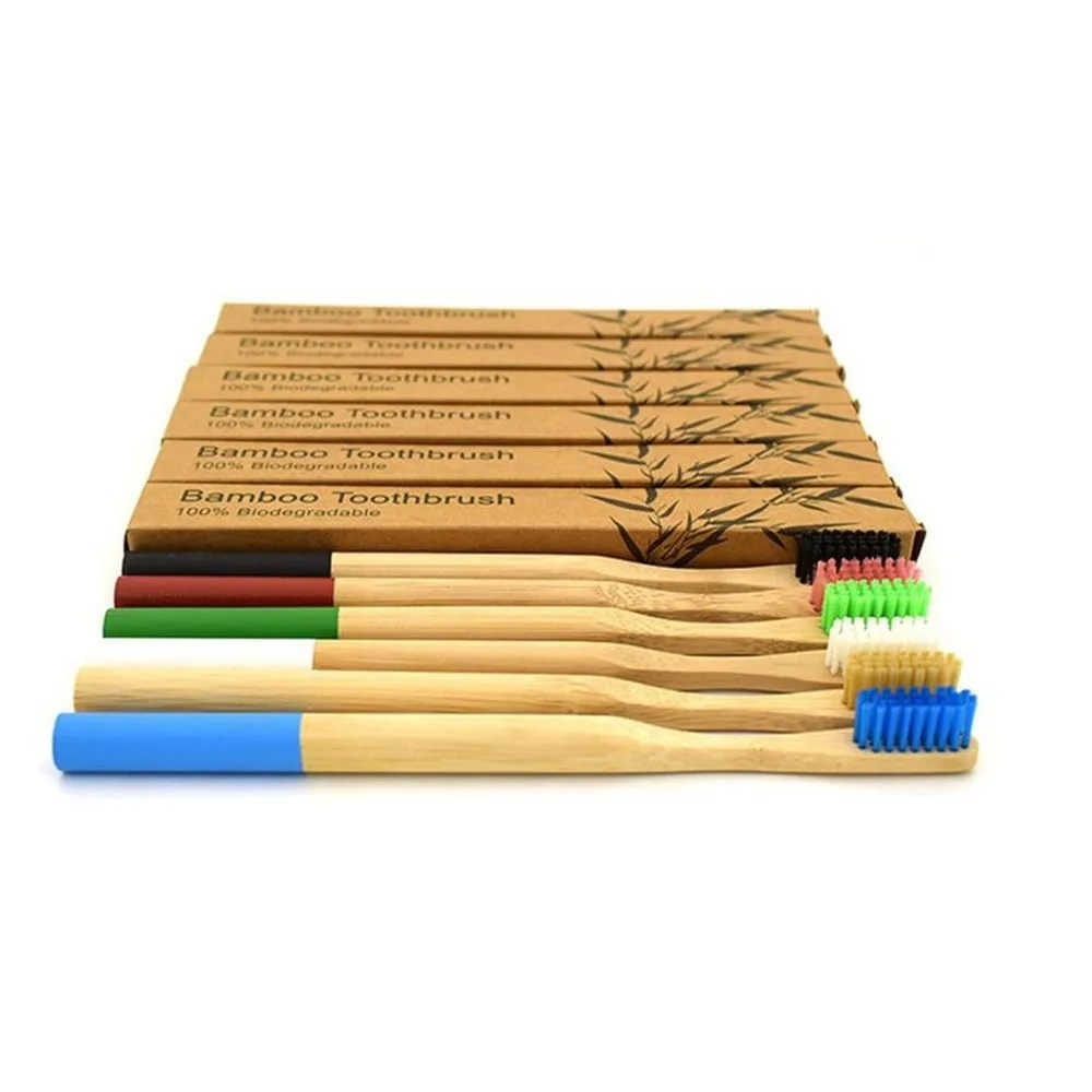 Wholesale Natural Bamboo Toothbrush Wood Brosse A Dent Bamboo Soft Bristles Eco Bamboo Fibre Wooden Handle Toothbrush For Adults
