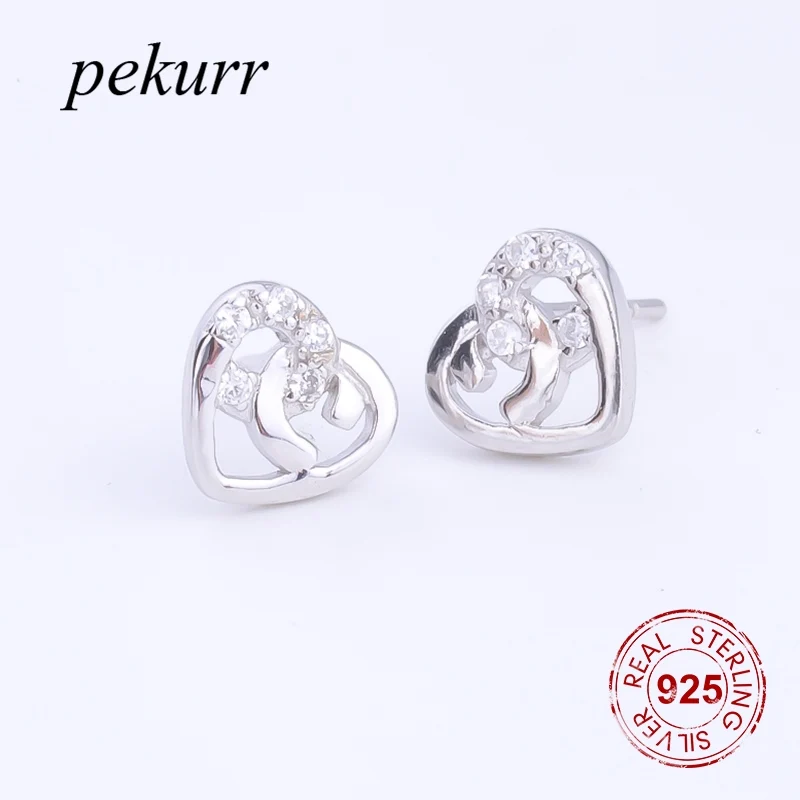 Серьги-гвоздики женские из серебра 925 пробы с цирконом | Украшения и аксессуары