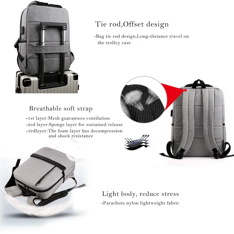 Litthing модный мужской рюкзак тонкий рюкзак для ноутбука офисный рюкзак мужская деловая сумка унисекс сверхлегкий рюкзак тонкий рюкзак