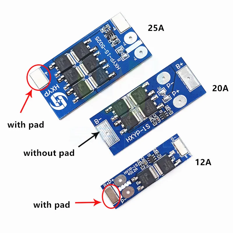 BMS 1S 12A 20A 25A 3 7 V литиевая батарея Защитная плата 18650 4 2 зарядное напряжение/короткое