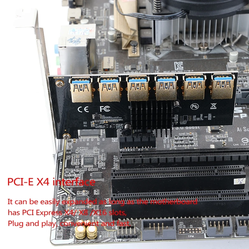 PCIe к адаптер PCI-Express от 1x до 16x1 6 USB 3 0 карта расширения майнинга PCI-E позолоченная