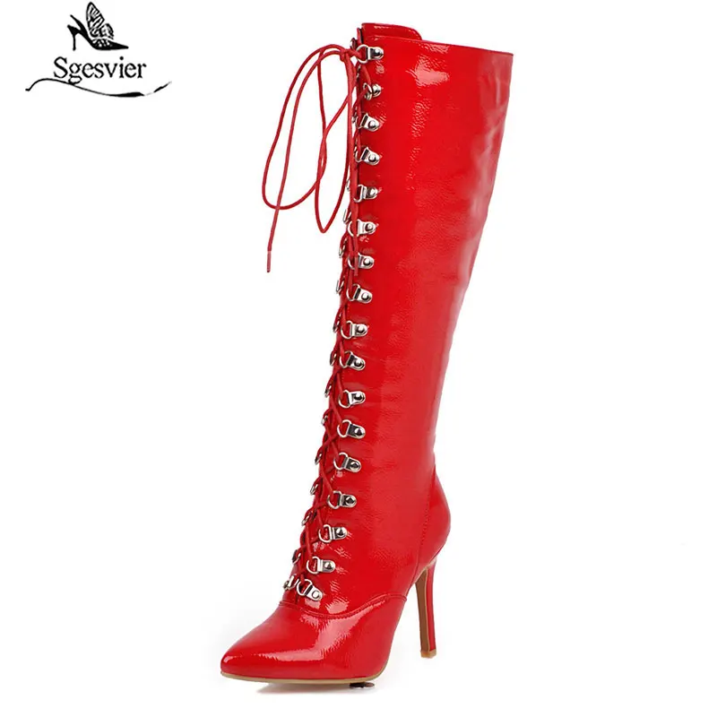 Sgesvier новые модные размера плюс Большие размеры 33 48 Брендовые женские остроносые