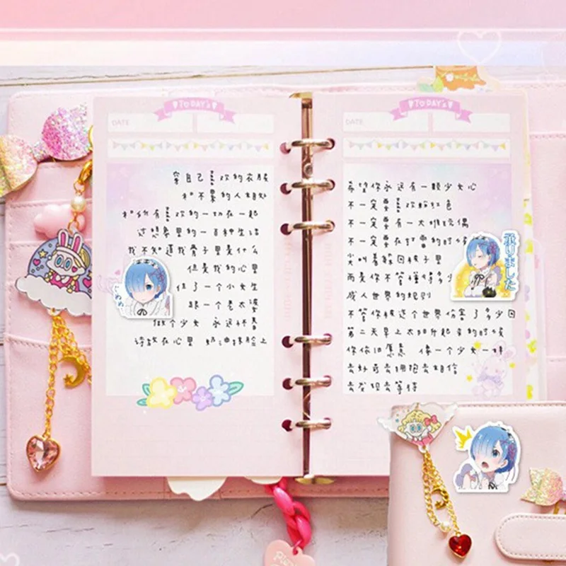 

40 pcs/pack Anime Waterproof Stickers RE:ZERO Anime Figures Sticker Rem Stickers Scrapbooking Sticker For Laptop Phone Decor