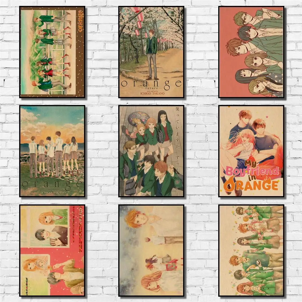 

Искусственное аниме, оранжевый Takano Ichigo, искусственное изображение, необычная Наклейка на стену для кофейни, бара
