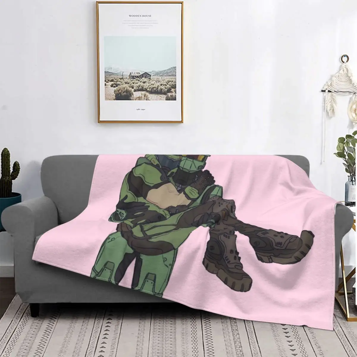 

Doom Funny Blanket Coral Fleece Plush Decoration Violence Game Multi-function Warm Throw Blankets for Bedding Car Plush Quilt