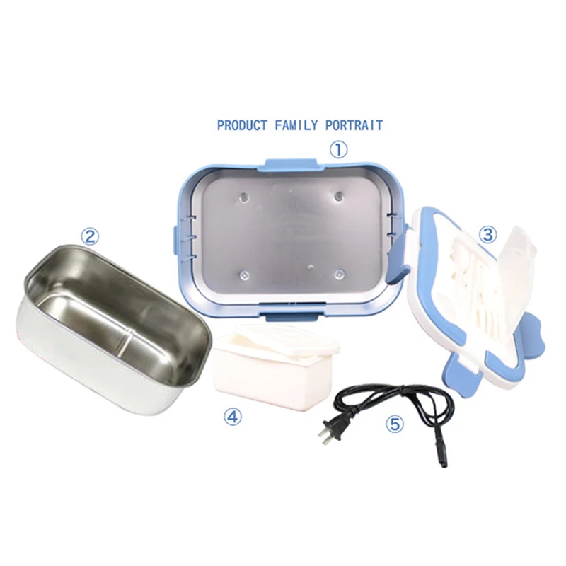 

12V 24V 220V Portable Car Electric Heating Lunch Box Home School Travel Food Warmer Container Stainless Steel Heater Bento Boxs