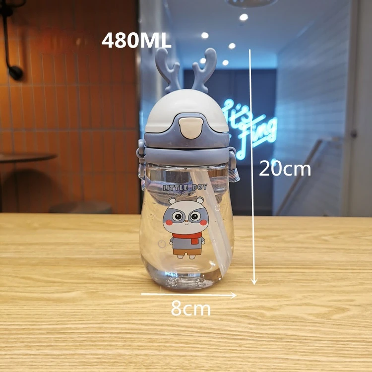 

480ML Feeding Kids Toddler Newborn Baby Drink Cups Water Bottles Kids Drinking Sippy A Cup Infantil Drinker Copo with Cup Strap