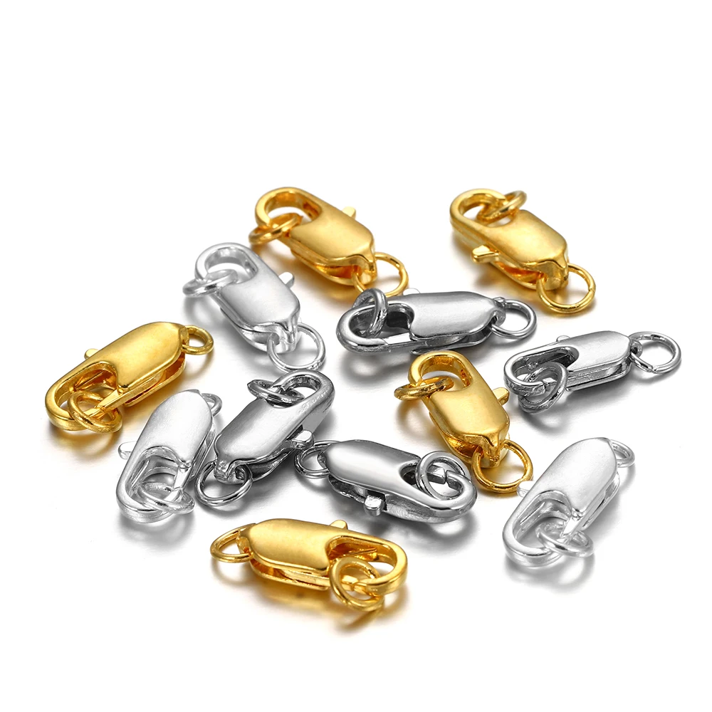 

30Pcs/Lot Metal Swivel Clasp With Open Jump Ring Necklace Bracelet Lobster Clasp Hooks Connector for DIY Jewelry Making Supplies