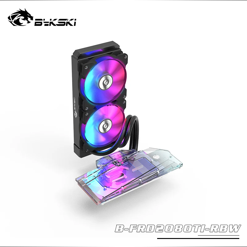 Водяной блок BYKSKI GPU для NVIDIA GeForce RTX 2080Ti/2080 Founders Edition с 240 мм радиатором/насосом/2