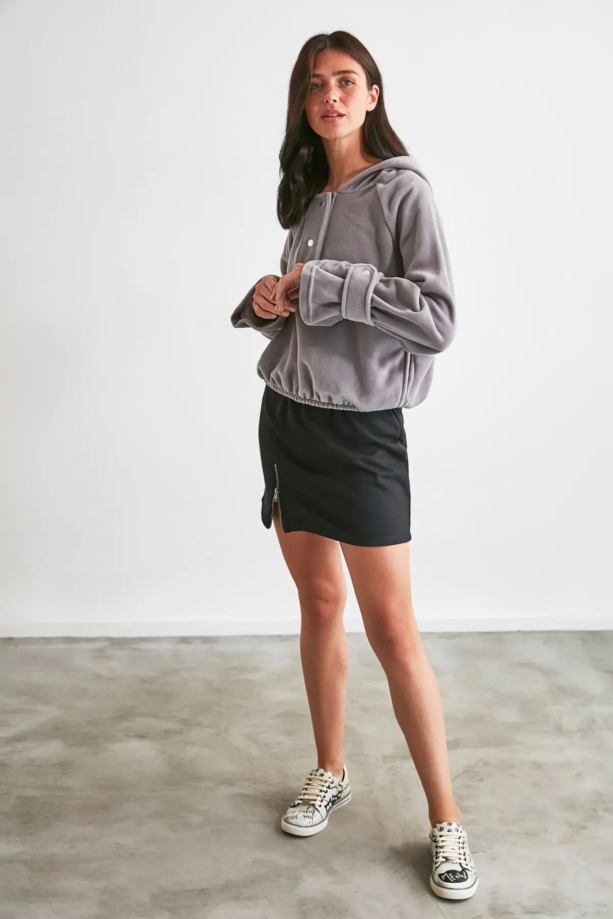 

Trendyol Fleece Hooded Knitted Sweatshirt TWOAW21SW1380