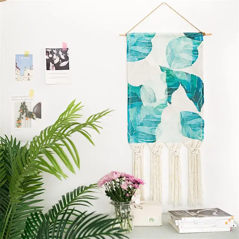 Макраме тканый настенный подвесной гобелен искусство на стену декор ручной