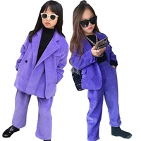 teen girls tracksuit 2021 autumn corduroy kids suit for girls clothing sets school jackets pants suit 10 12 years child clothes