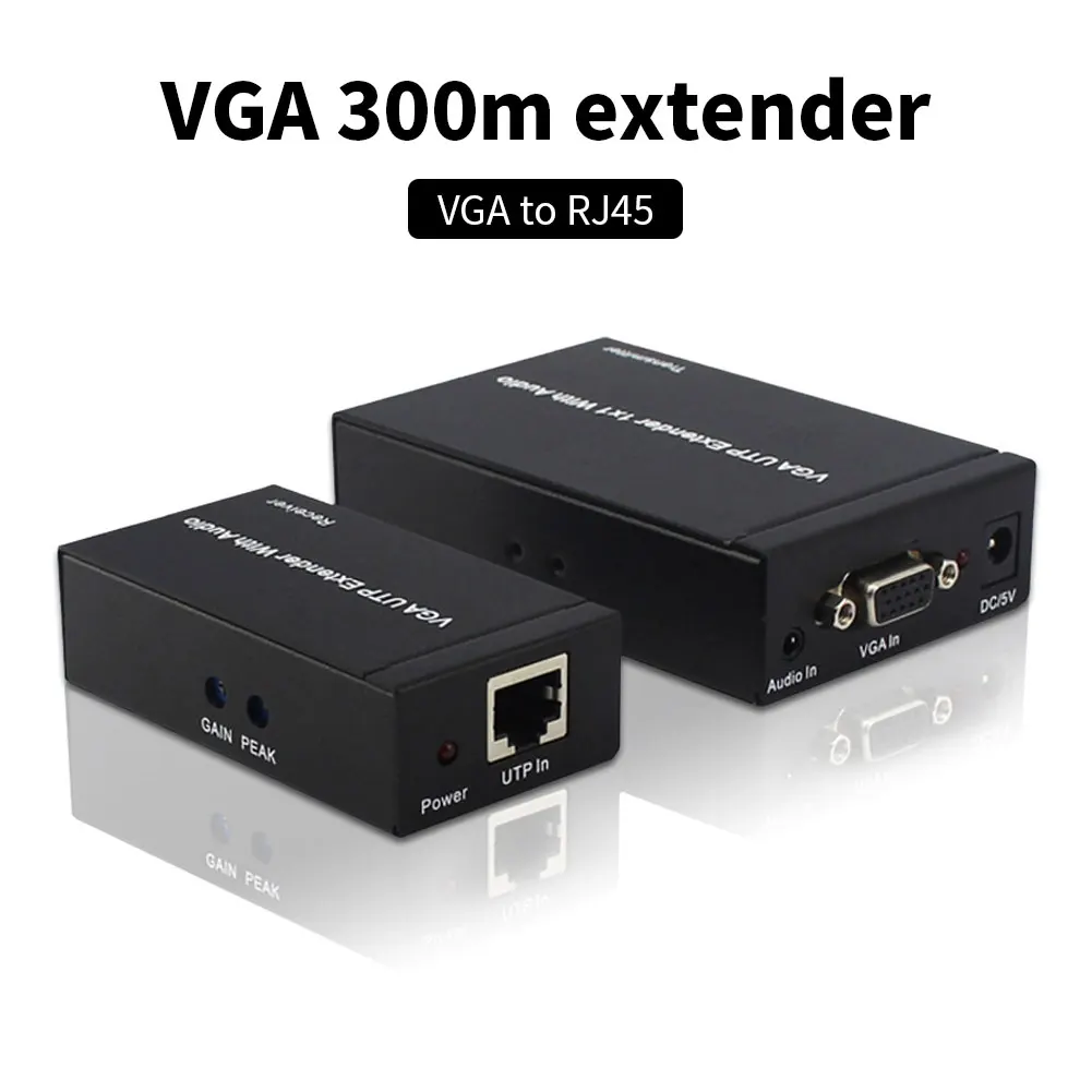VGA UTP расширитель ресивер 300 м HD 1080P 1x1 сплиттер с аудио через Cat5/5e/6 RJ45 Ethernet кабель |