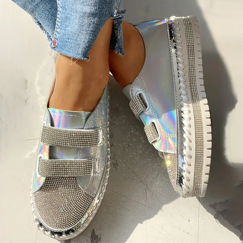 Женские повседневные кроссовки со стразами Повседневная женская обувь на