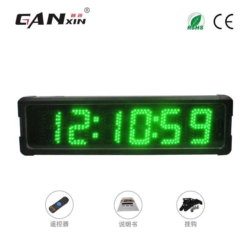 

Ganxin Marathon Timer Remote Control Race Flat Digital Clock Insert Speaker Timer For Fitness Round Digital Desk Clock
