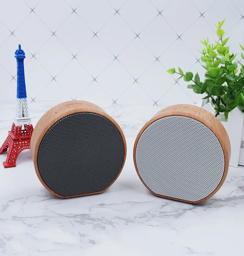 

New 2021 Wood Grain Wireless Bluetooth Speaker Portable Mini Subwoofer o Stereo Loudspeaker Support TF AUX USB