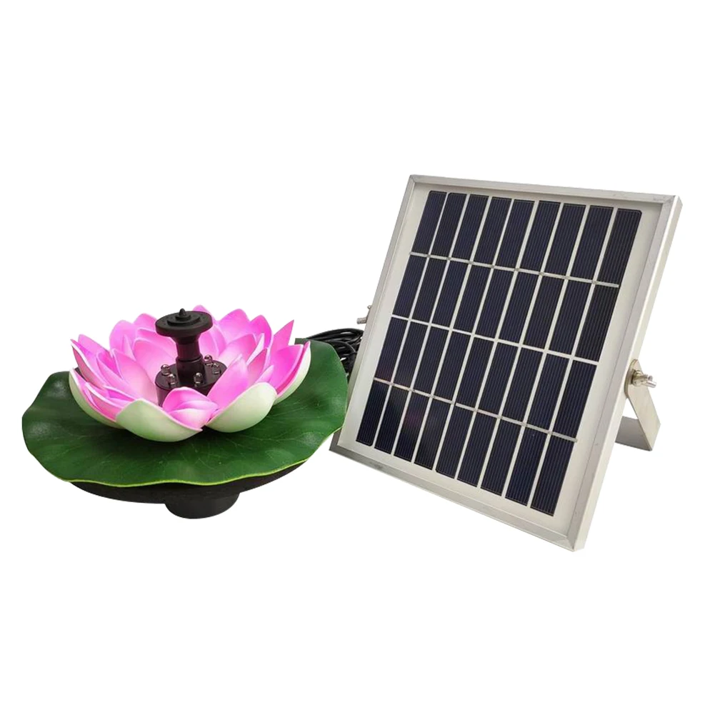 

3W Floating Lotus Shaped Solar Powered Fountain Pump with LED Lights Artificial Flower Outdoor Swimming Pool Pond Decoration
