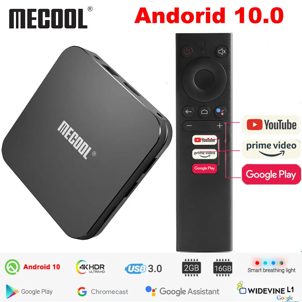 ТВ приставка MECOOL KM9 Pro Android 10 0 2 Гб DDR4 ОЗУ 16 ПЗУ Wi Fi 4G и USB 3 медиаплеер 4K|ТВ-приставки