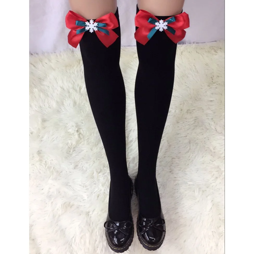 

2021Xibeimeng thick sexy products bow christmas stockings long tube silk stockings