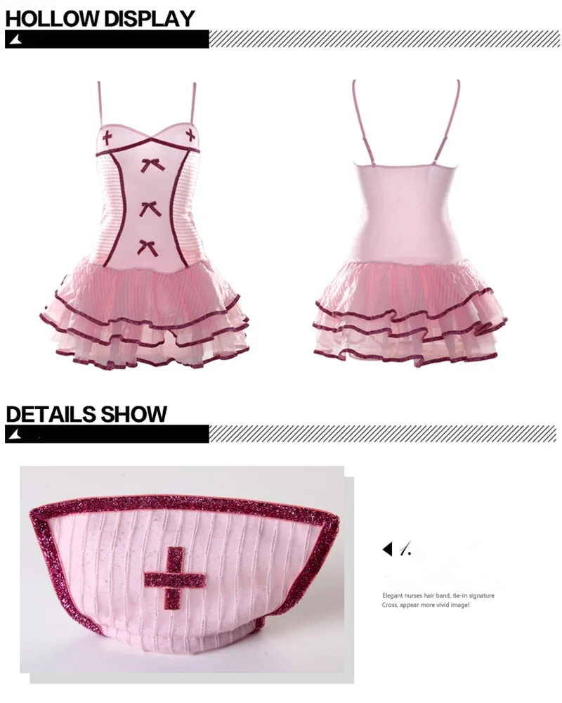 

Women Transparent Flouncing lace Babydoll Lingerie Sexy Erotic Dress Nurse Uniform Cosplay Sexy Erotic Lingerie Porno Costumes