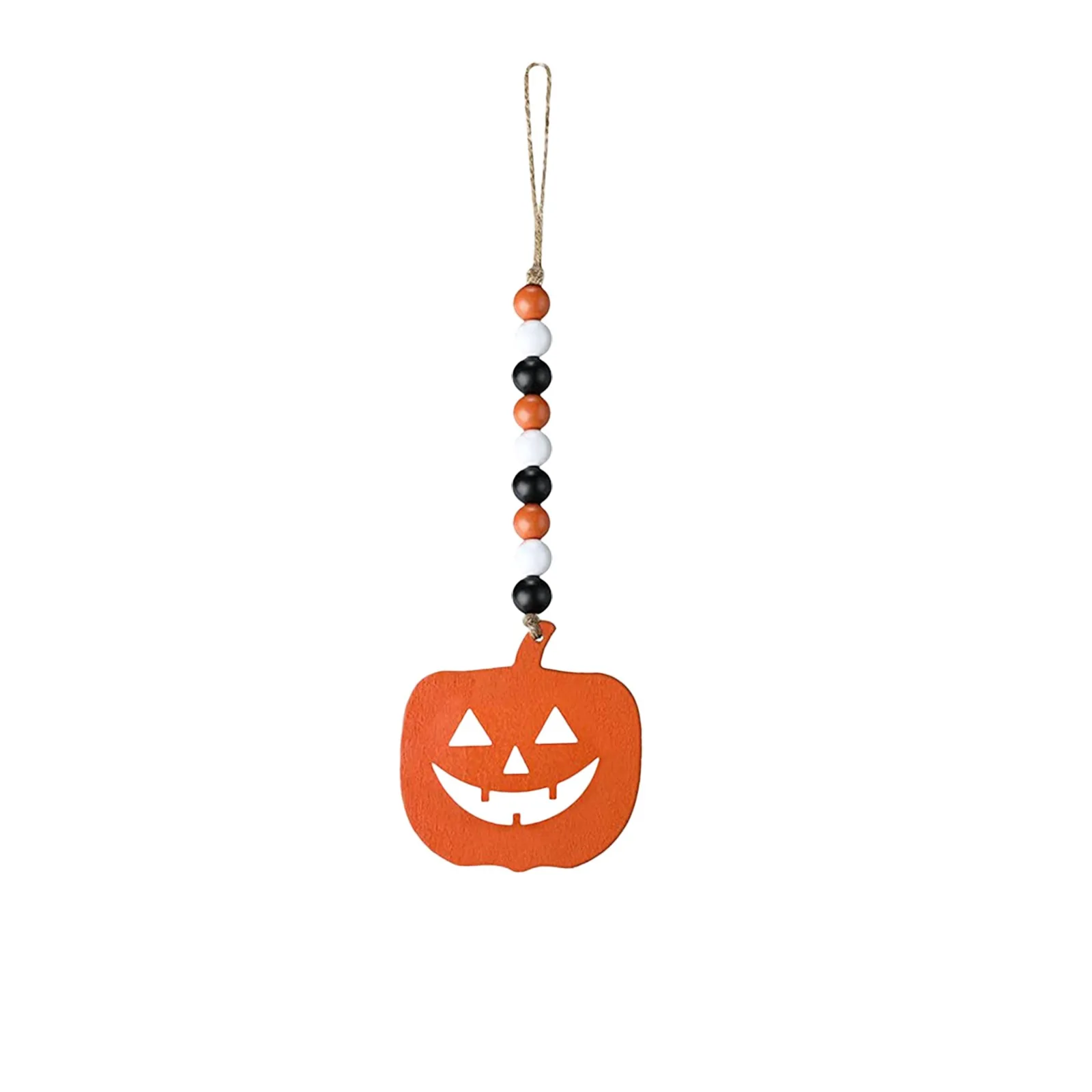 halloween decoration wooden bead wood chip pendanthalloween party supplies decor for home wall or door wooden hanging ornament free global shipping