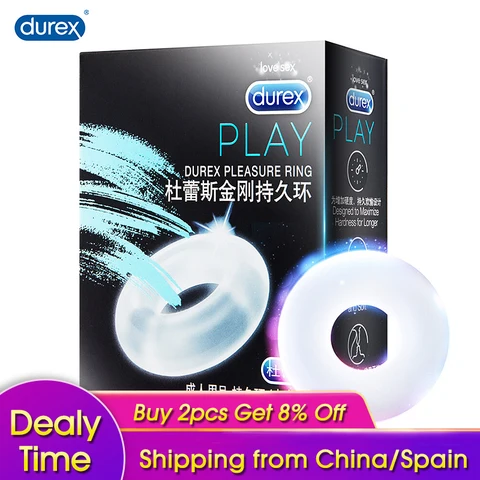 Презерватив Durex кольцо удовольствия, увеличитель мужского пениса, насадка-удлинитель, секс-игрушки, многоразовые презервативы для мужчин, для задержки эякуляции