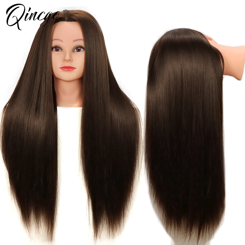 Женский манекен тренировочная кукла голова с волосами 65 см для парикмахерских