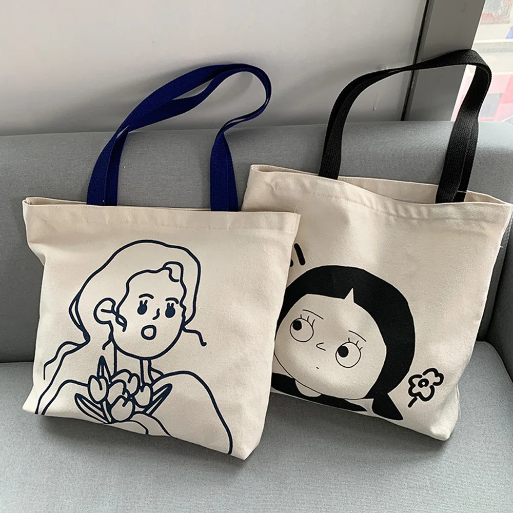 

No. HTB-13 39cmX33cm size high-capacity portable single-shoulder bag canvas bag for women shopping bag