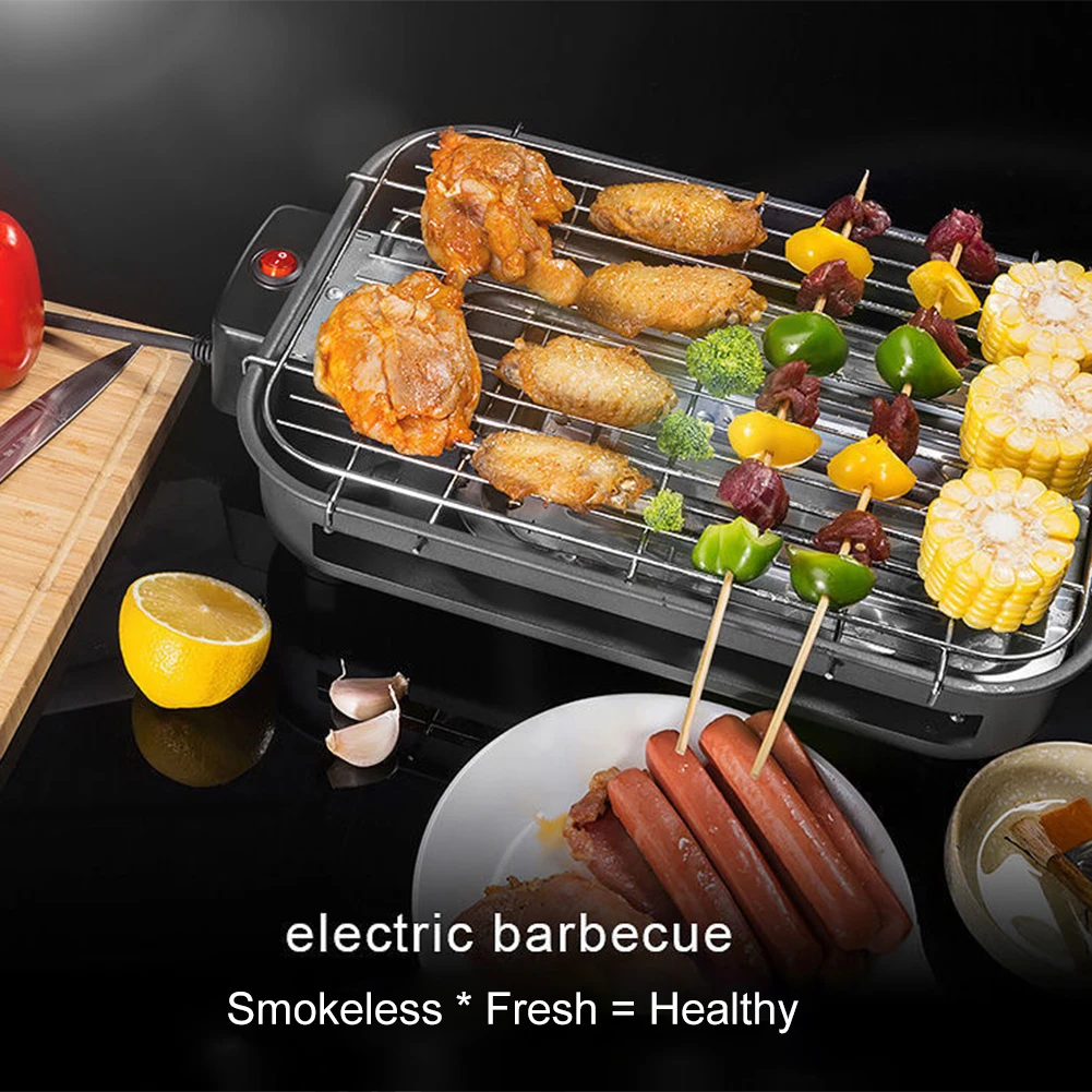 1300w household smokeless electric grills oven baking pan eu plug multi function non stick bbq grill kitchen gadgets free global shipping