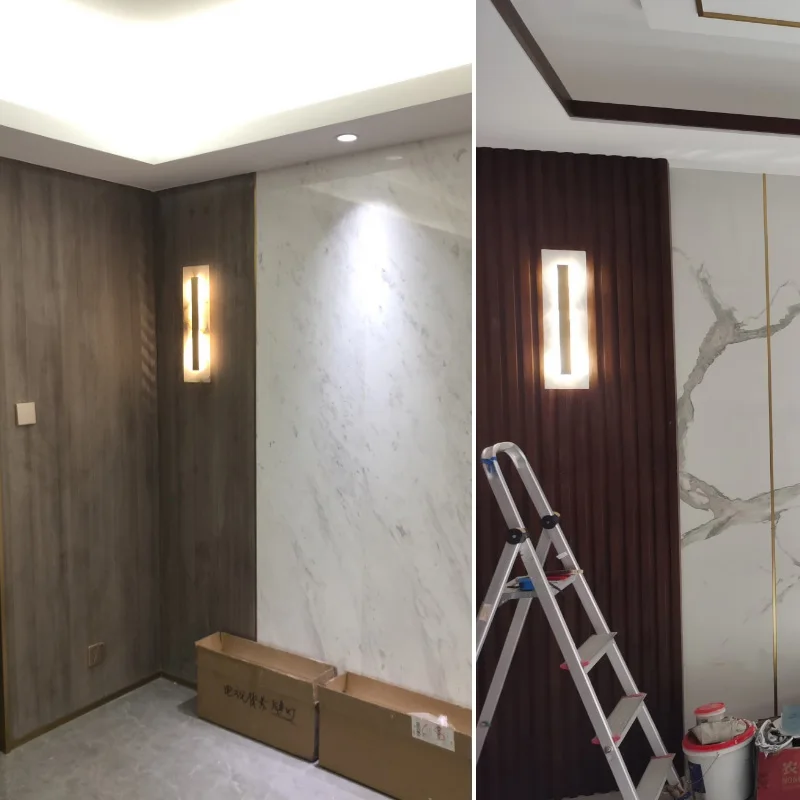 Роскошный вертикальный светодиодный светильник для отеля Мраморная настенная