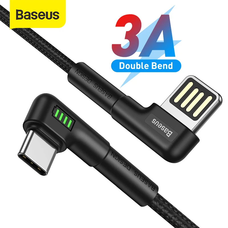 Кабель Baseus USB C, кабель USB Type C для Xiaomi Samsung S21 S20, кабель USB C, 3A, шнур для быстрой зарядки и передачи данных, зарядный USB-кабель