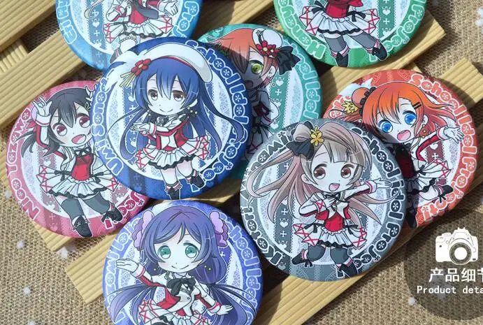 58 мм аниме LoveLive! Школа idol проект Honoka Umi Eli Nozomi Maki Rin Hanayo Nico значок значки брошь |