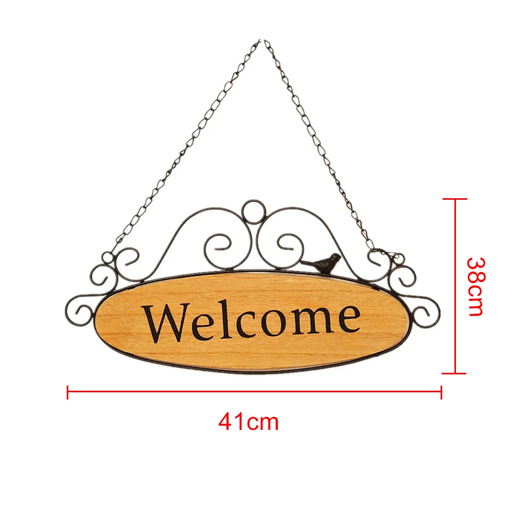 Cafe Wood Iron Door Plaque Wall Hanging Decorative Vintage Bar Garden Welcome Sign Office Practical Shop Home Gate Durable | Дом и сад