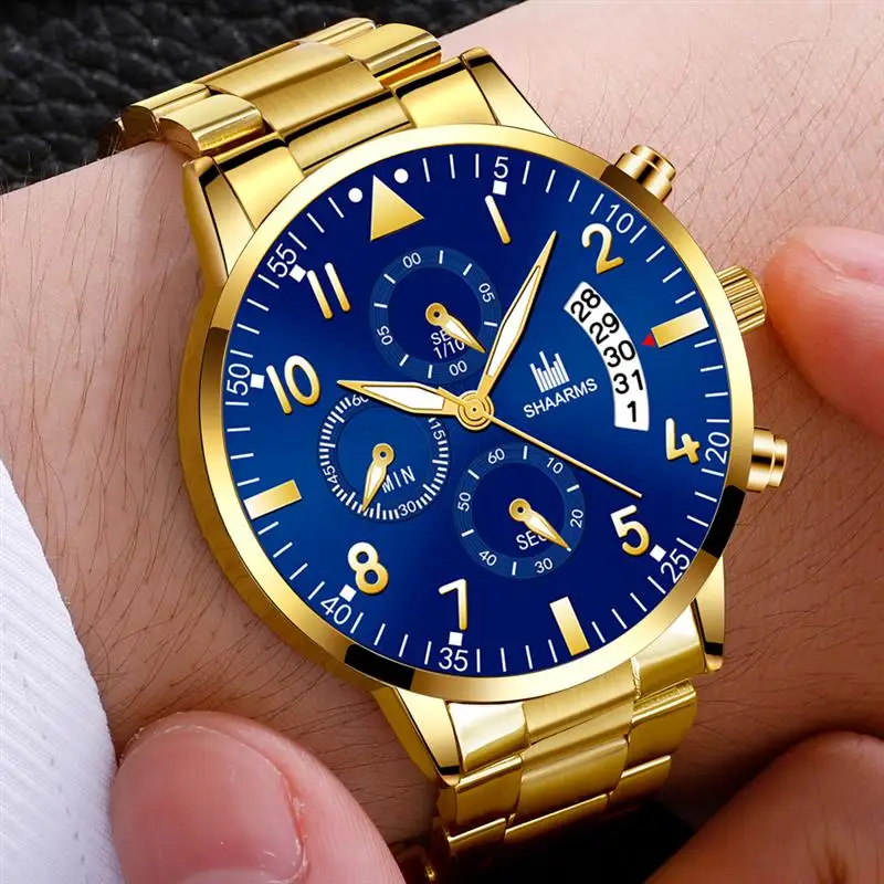 Shaarms 2019 кварцевые мужские часы чехол из сплава модные с календарем военный дизайн