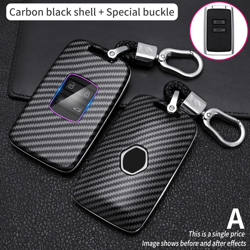 

For Car Key Case For Renault Koleos Kadjar For Megane Sandero Espace Clio Captur Kangoo Laguna Talisman Twingo Carbon Fibe