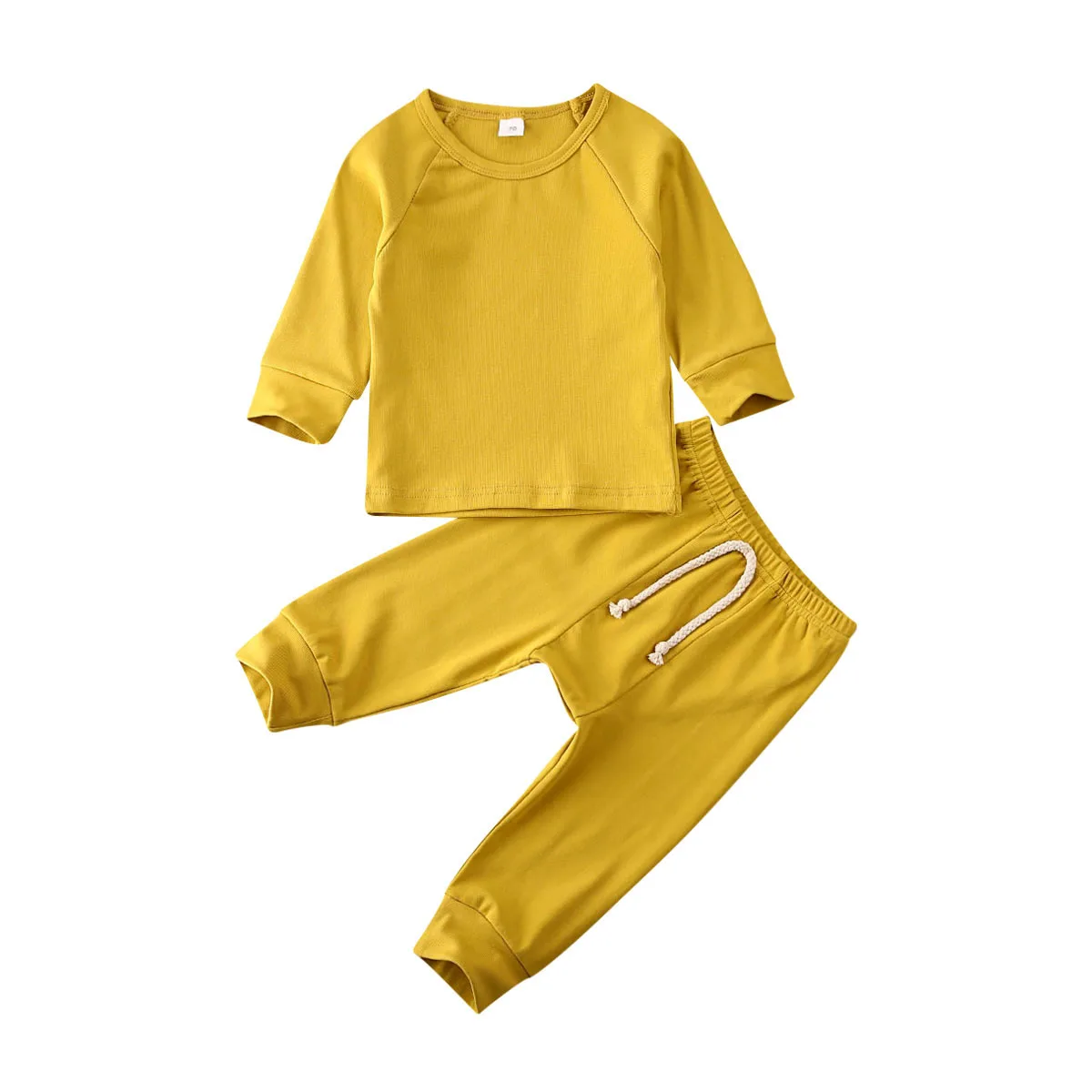 

Baby Spring Autumn Clothing Infant Baby Girl Boy Unisex Solid Tracksuit Outfits Long Sleeve Top+Pant Clothes 2Pcs Set 6M-4T