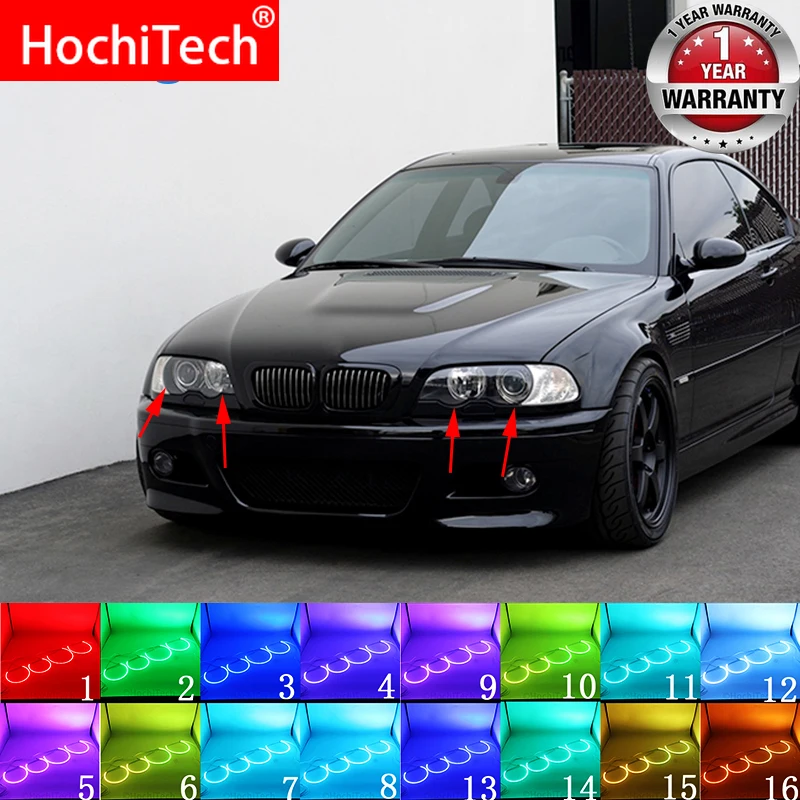 Для BMW 1998 03 E46 с аксессуарами для проекторов новейшая фара разноцветные