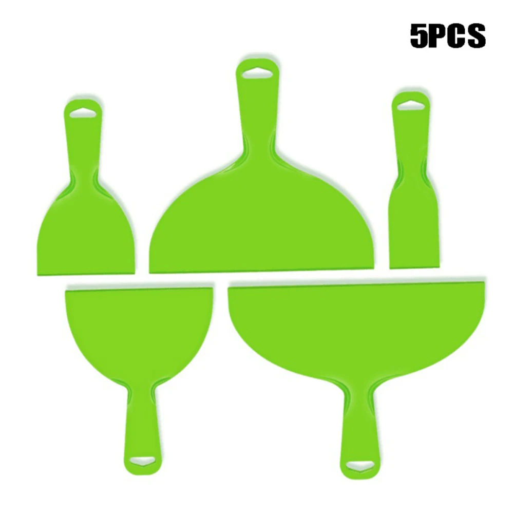 

5PCS Paint Wallpaper Scraper Set 2/4/6/8/10inch Plastic Putty Scraper Wall Repair Tool Green Portable Putty Scraper Tool