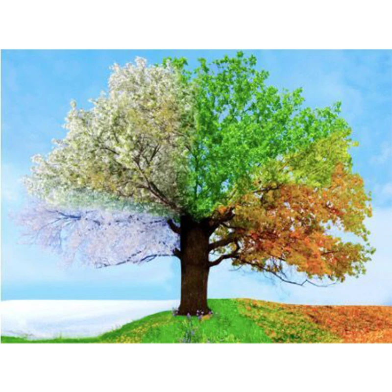 

DIY Diamond Painting Seasons Tree Diamond Embroidery Full Drill Square Cross Stitch Mosaic Needlework Picture Rhinestone Kits