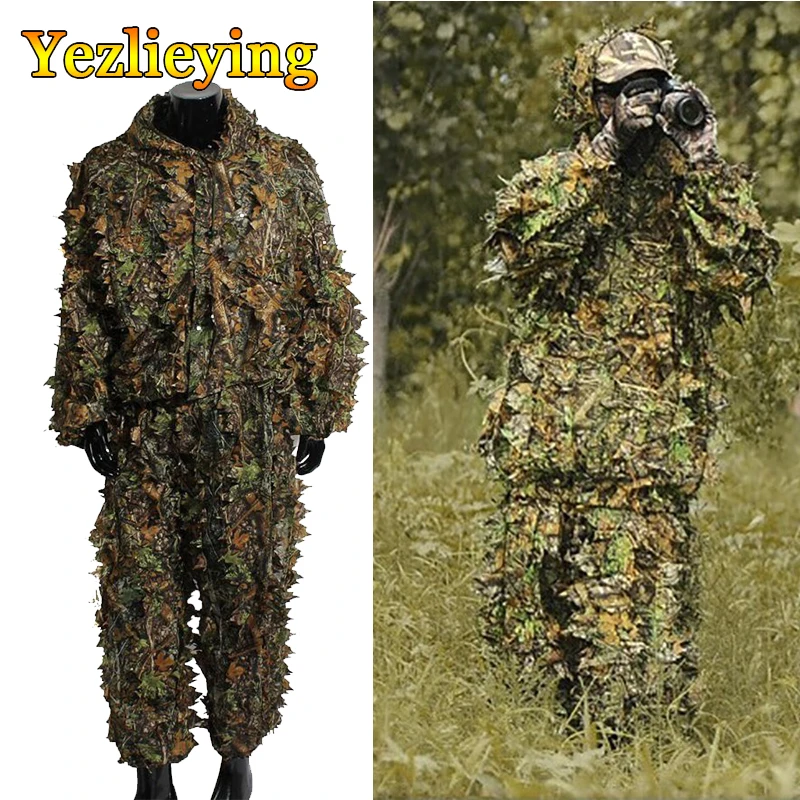 Лесной Снайпер ghillie bionic костюм комплект 3d лист камуфляж amariss джунглях охота