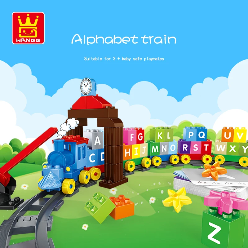 

Большой размер, поезд с цифрами, поезд с алфавитом, грузовик, Обучающие большие строительные блоки, игрушки для детей, подарок