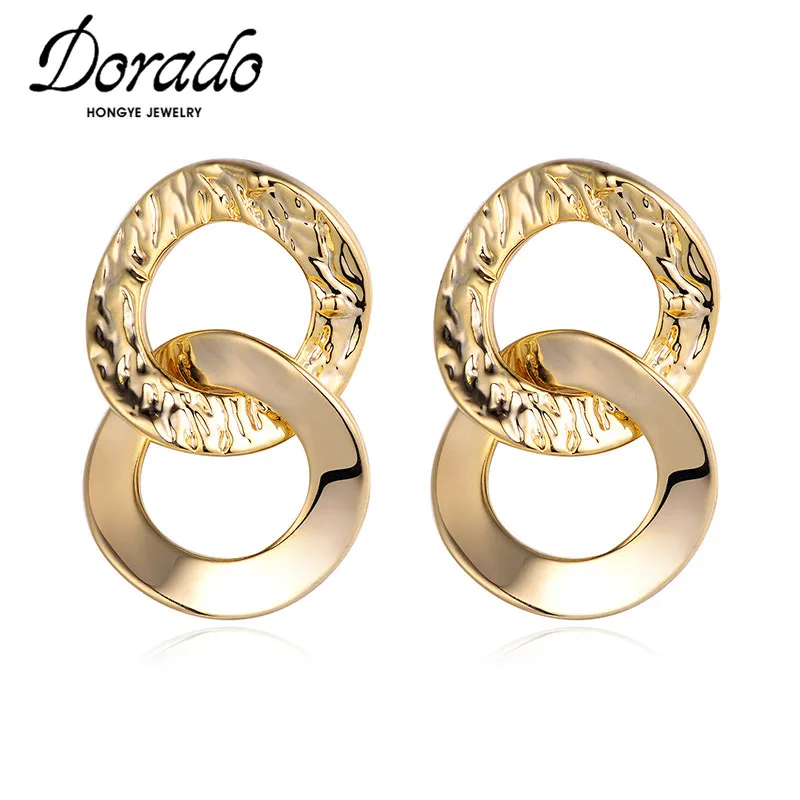 

Dorado 2021 Irregular Double Round Pendant Earrings for Women Female Punk Circle Party Fashion Jewelry Brincos Statement Ethnic