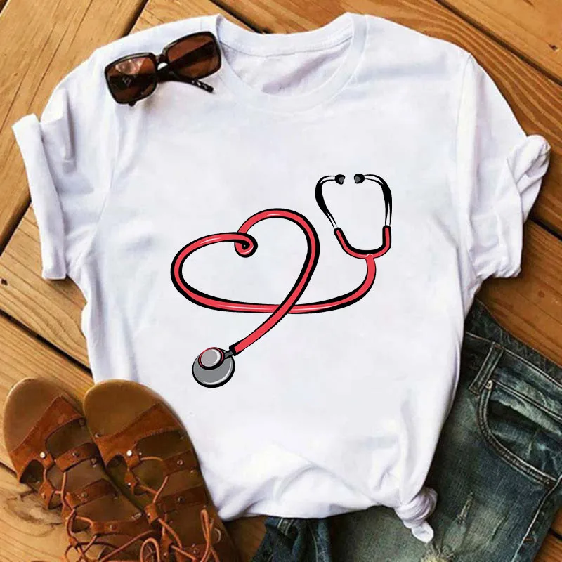 

Summer female nurse printed t-shirt casual t-shirt funny short-sleeved t-shirt cartoon Harajuku t-shirt ladies T-shir