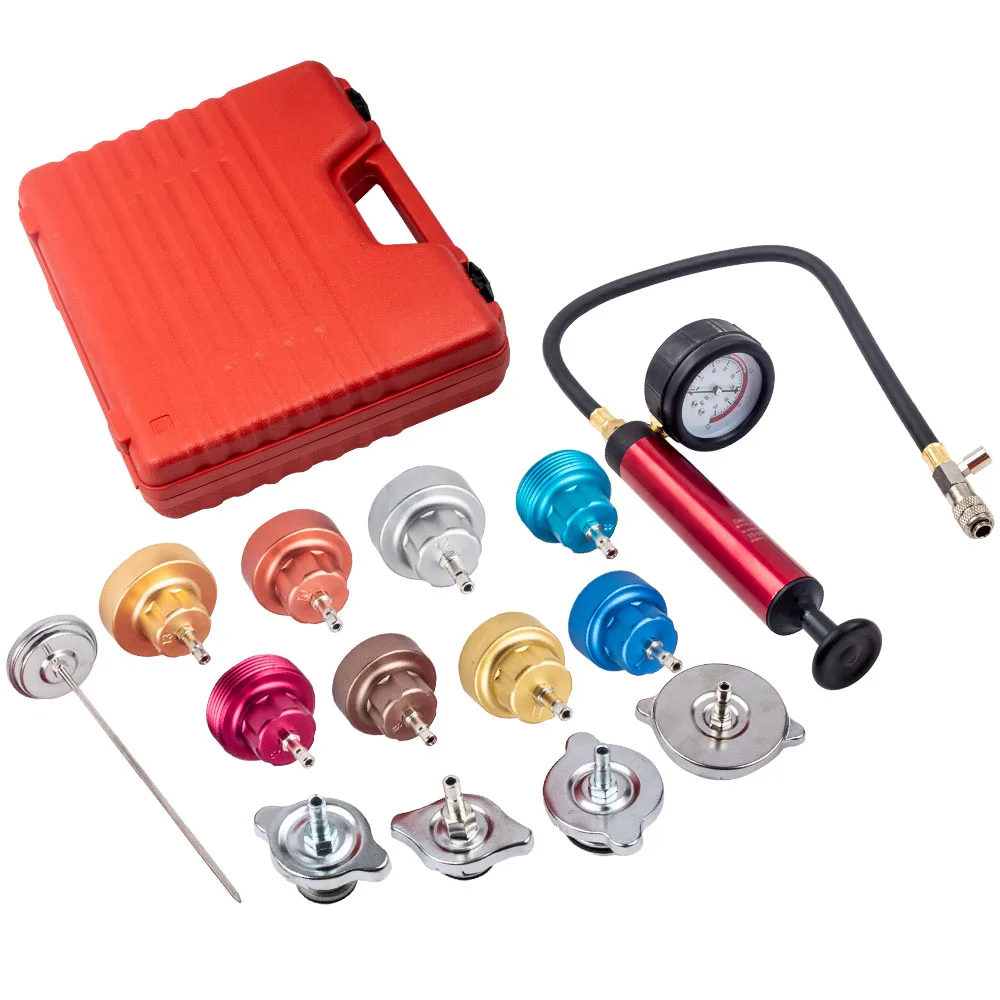 

Radiator Cooling System Gasket Water Tank Leak Tester Adapter Kit Volume Pump