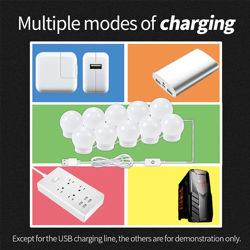 Светодиодная настенная лампа для зеркала макияжа светильник в голливудском