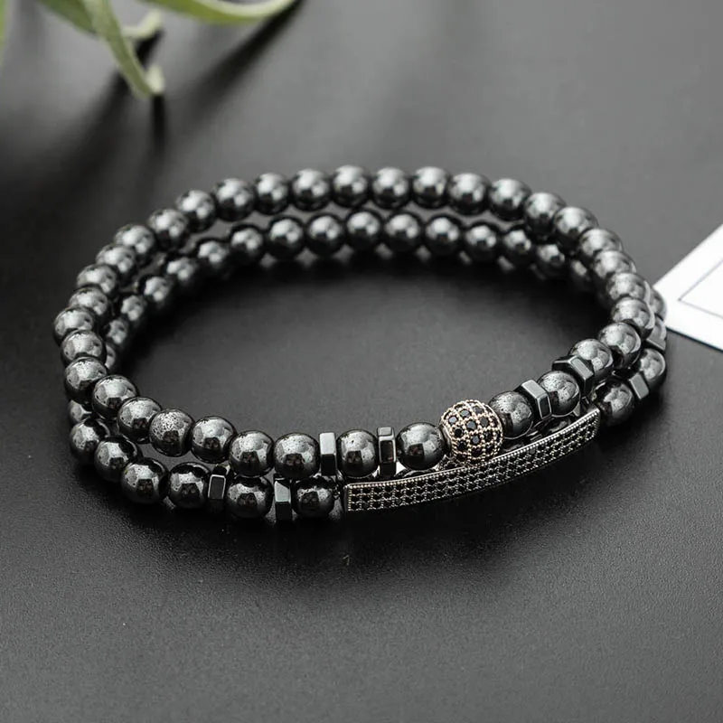 

Long Tube Ball Hematite Stone Bead Bracelet Charm Bracelet Health Care Magnet Beads Bracelet For Men Jewelry Gift Fashion