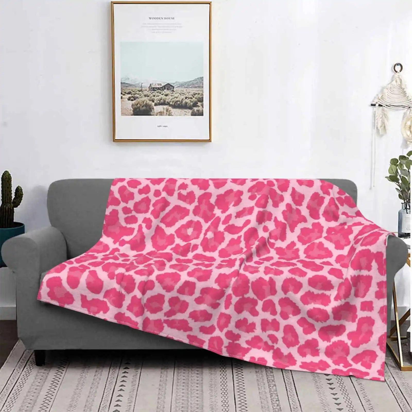 

Pink Leopard Pattern Air Conditioning Blanket Fashion Soft Blanket Pink Abstract Africa Animal Skin Black Cheetah Exotic