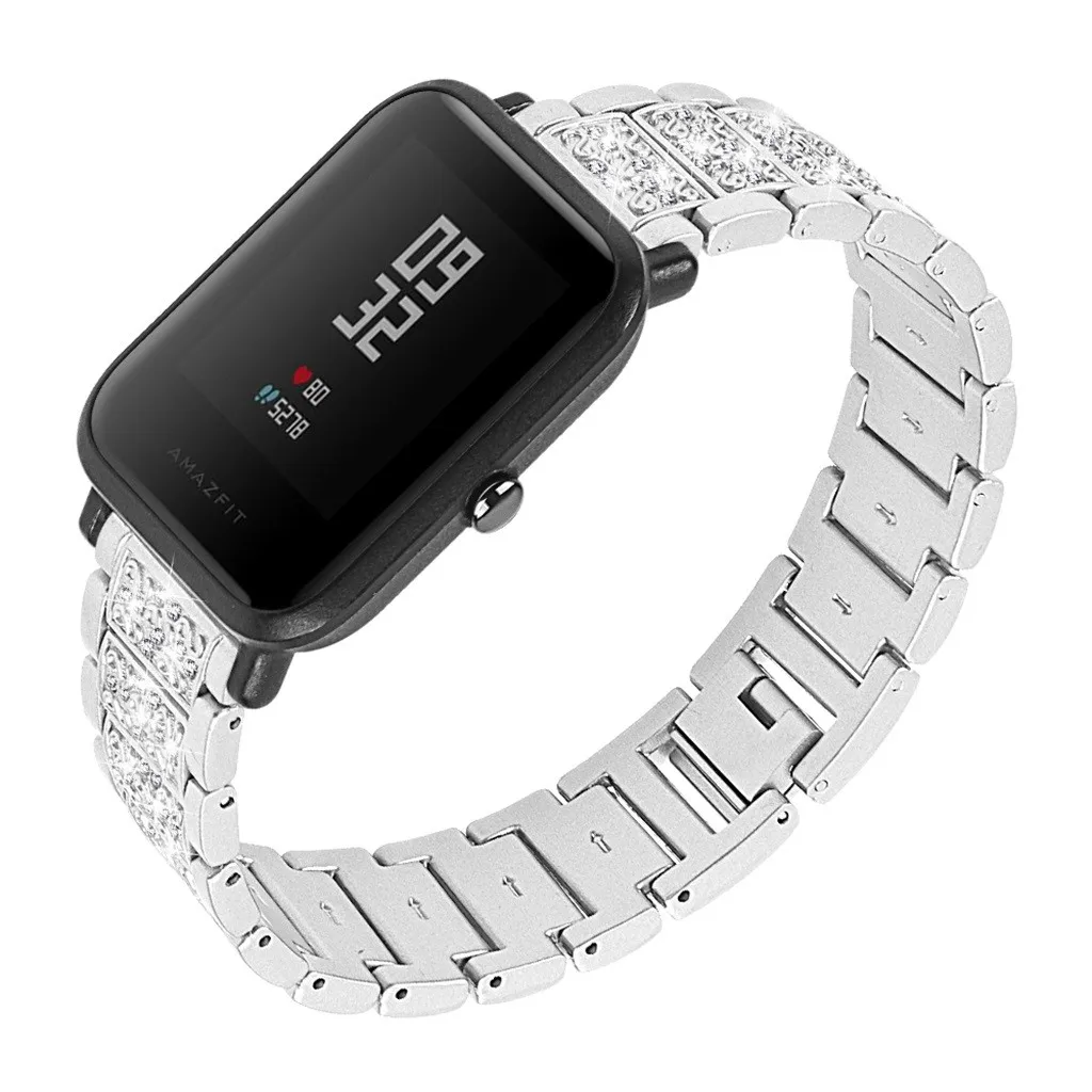 Металлический Кристальный ремешок для наручных часов Xiaomi Huami Amazfit Beep Youth Watch