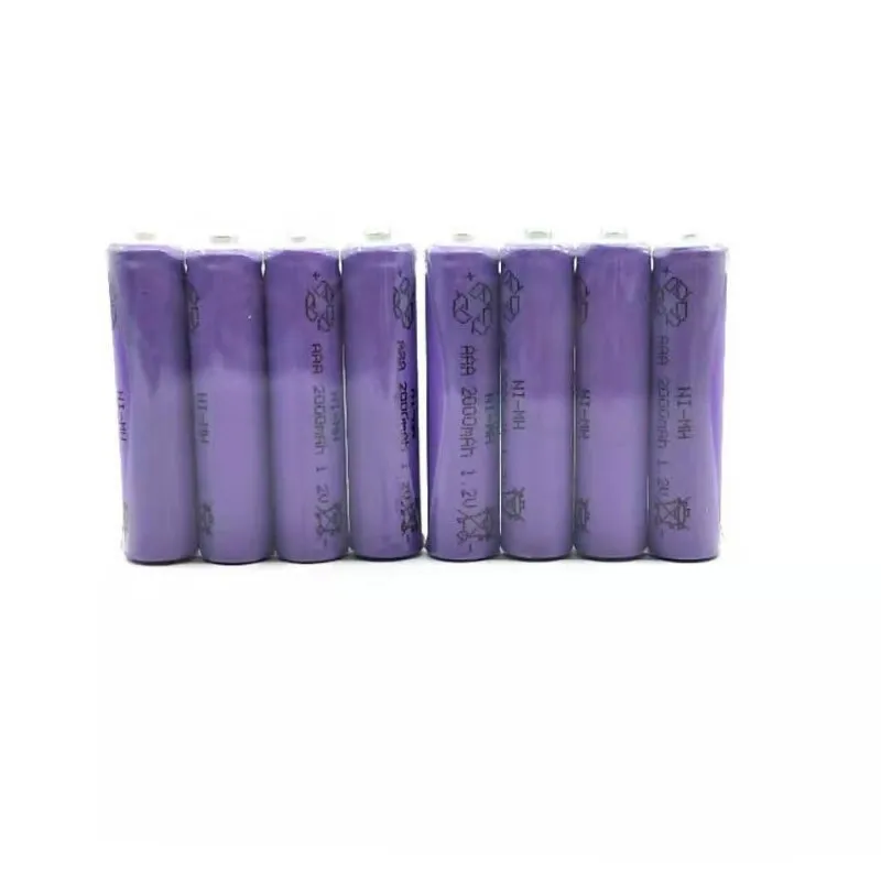 OOLAPR фиолетовый 8X AAA 2000mAh 1 2 V аккумуляторная батарея Ni MH 3A Бесплатная