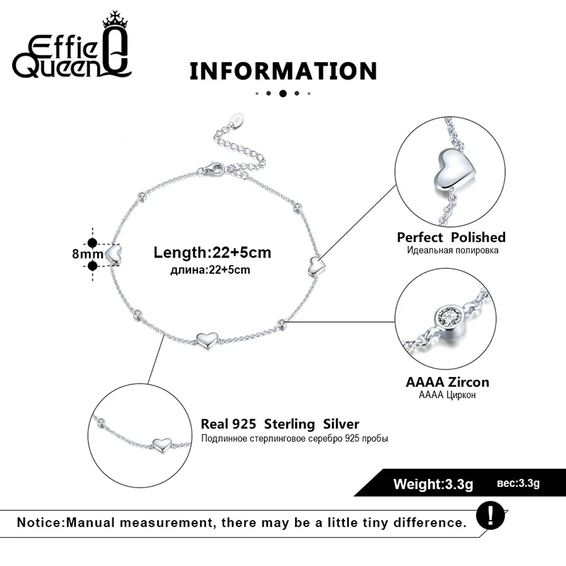 Браслеты на ногу женские из серебра 925 пробы в форме сердца|Анклеты| |